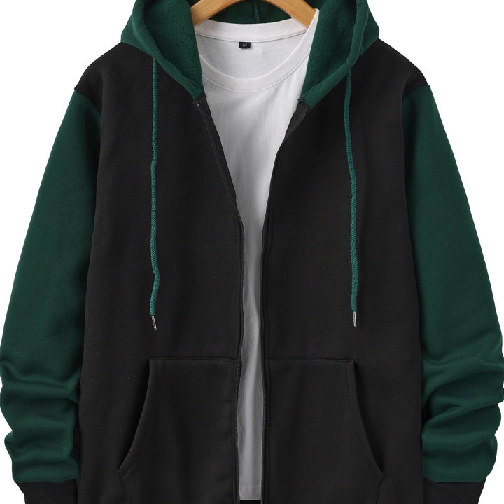 Cedric | Color Block Zip-Up Hoodie