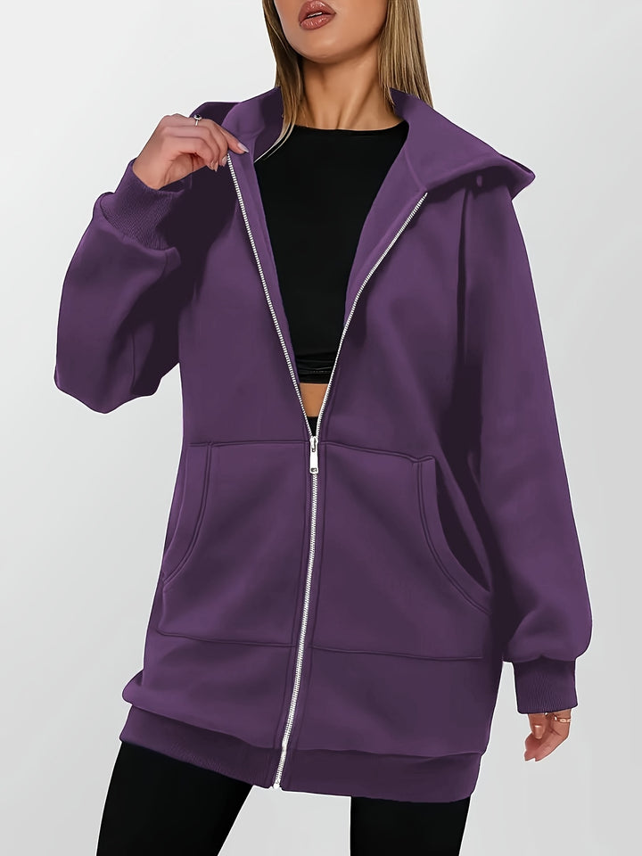 Heather | Longline Hooded Zip Jacket