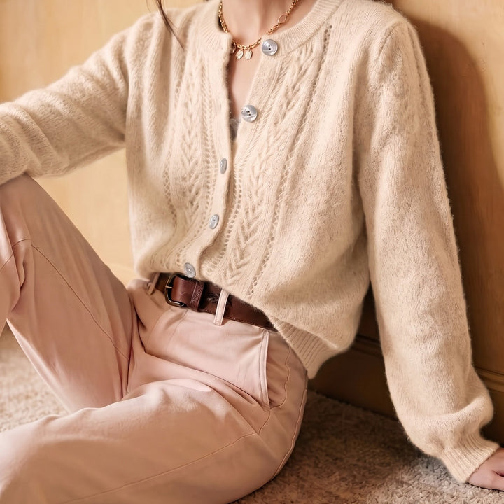 Adeline | Softly Textured Round-Neck Cardigan