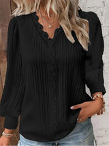 Naomi | Elegant Lace-Trimmed Blouse