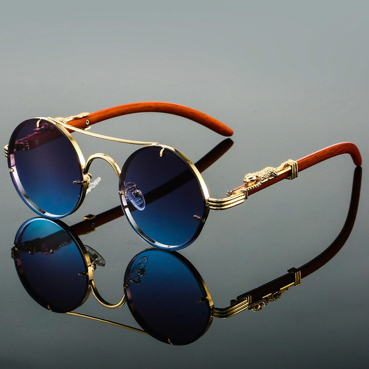 Cayden | Sleek Retro Metal Oval Sunglasses