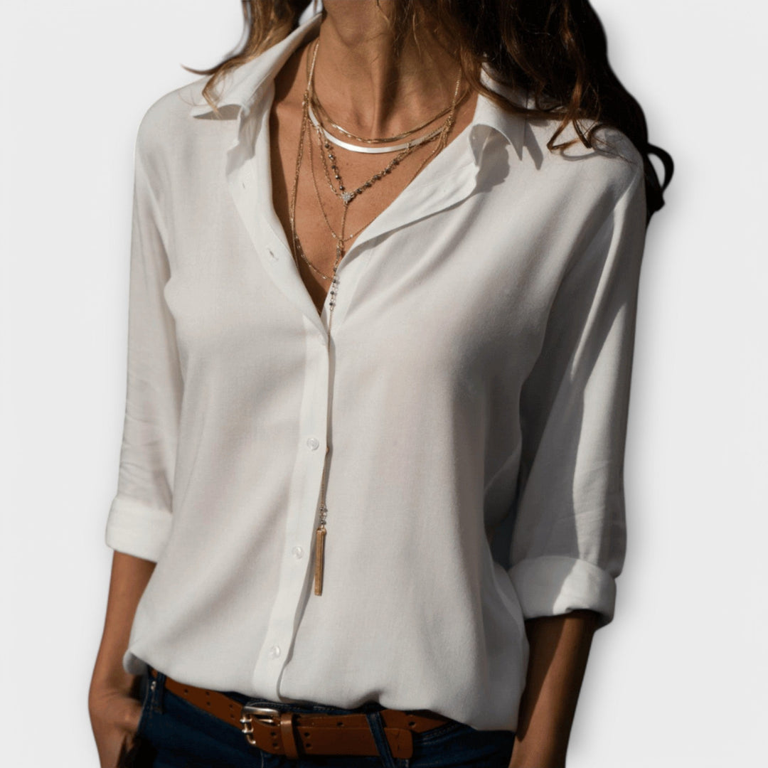 Isla Refined Button-Up Blouse
