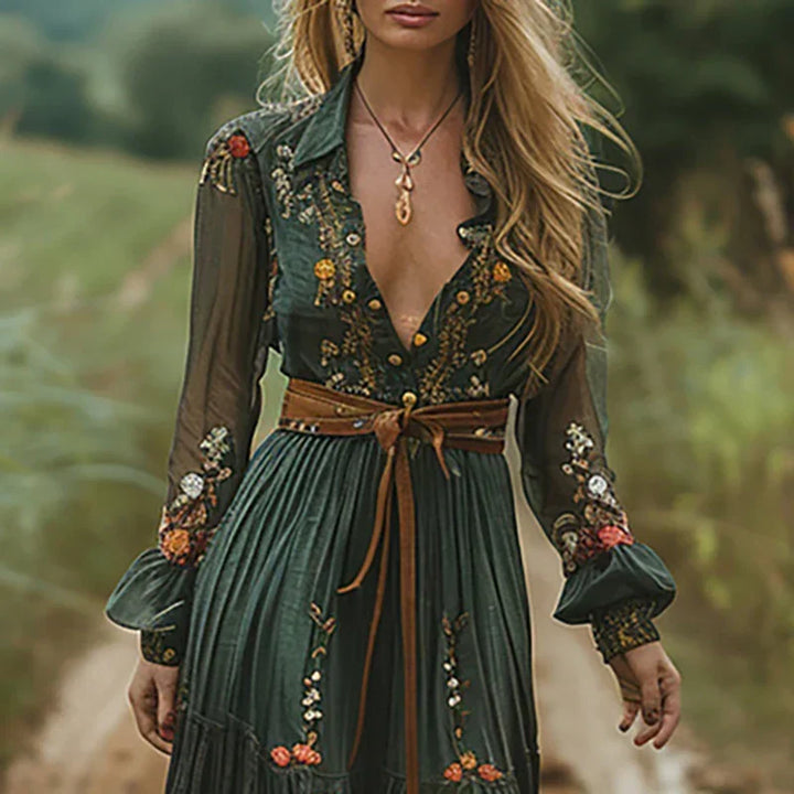 Rosetta | Embroidered Bohemian Maxi Dress