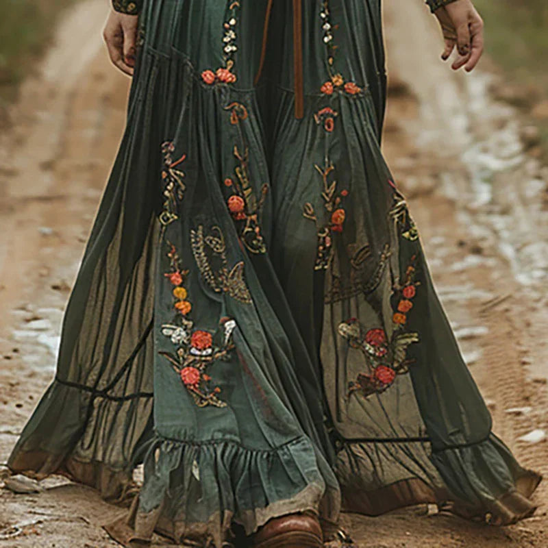 Rosetta | Embroidered Bohemian Maxi Dress