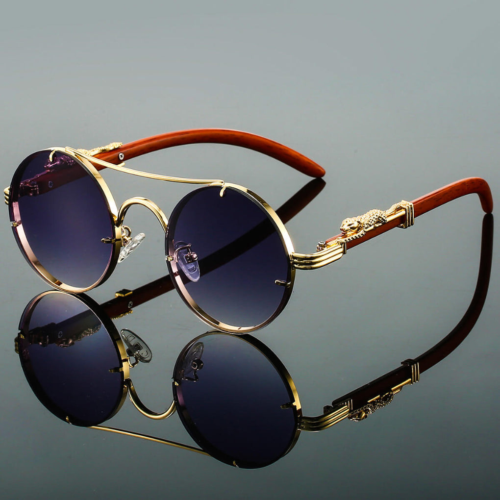 Cayden | Sleek Retro Metal Oval Sunglasses