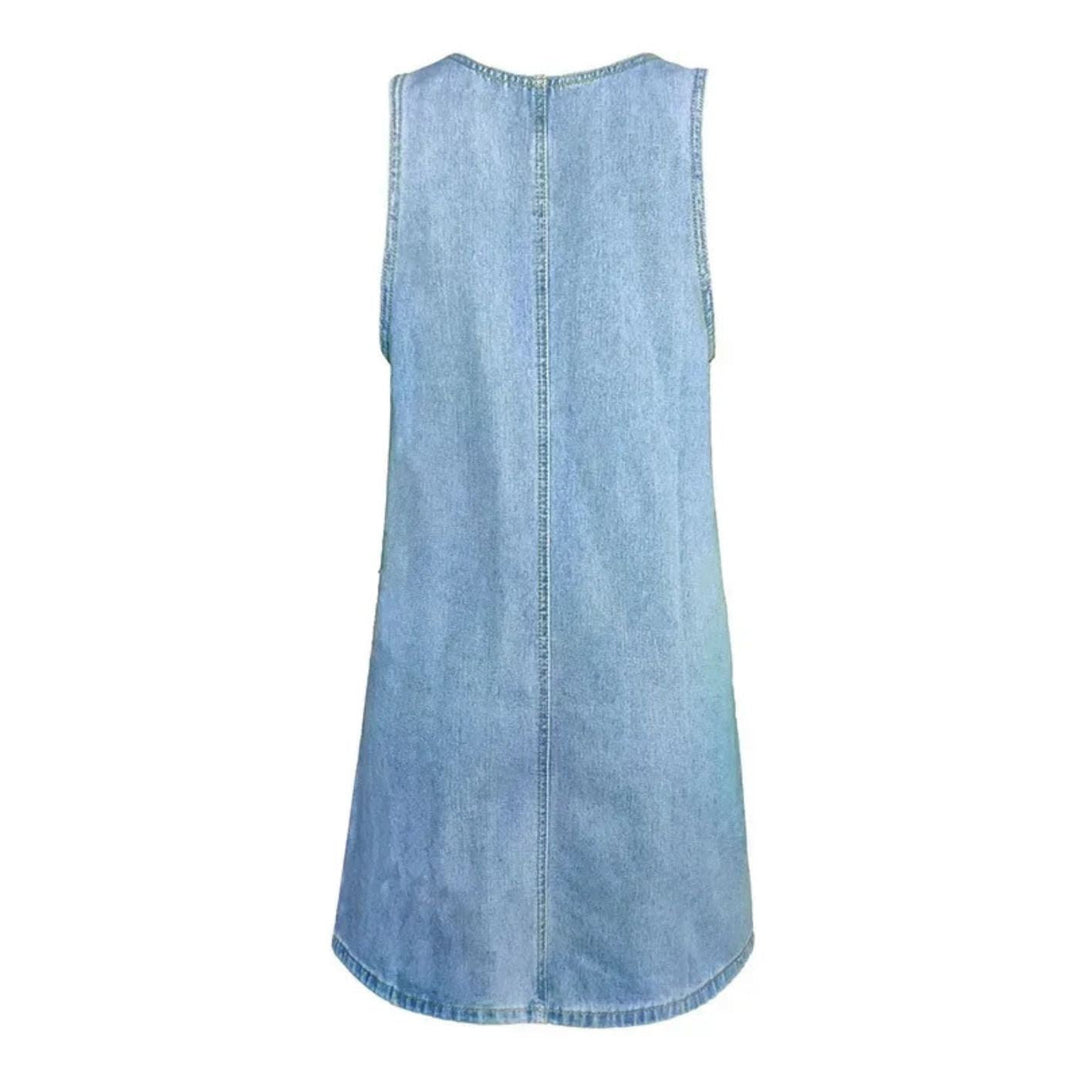 Deby | Comfortable Sleeveless Denim Dress