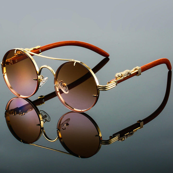 Cayden | Sleek Retro Metal Oval Sunglasses