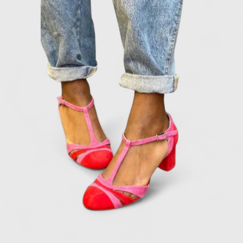 Jessica Elegant Color Block Modern Heels