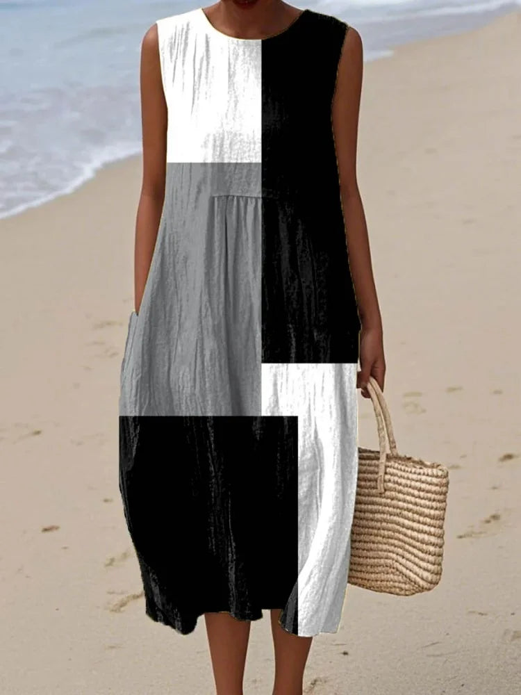 Eva | Elegant Art Midi Dress