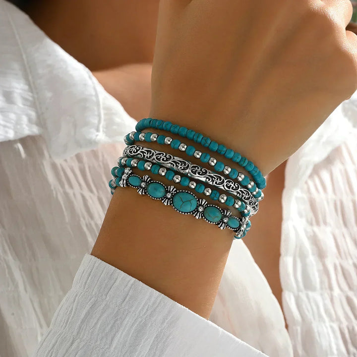 Pauline | Stylish Boho Turquoise Beads Bracelets