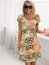 Theresa | Elegant Leopard Comfort Ruffle Dress