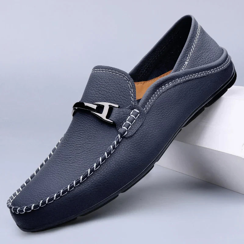 Classic Stitch-Detail Driving Loafers