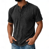 Arion | Textured Henley Short Sleeve T-Shirt