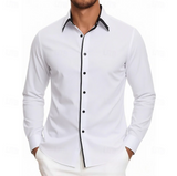 Carter | Contrast Trim Long Sleeve Shirt