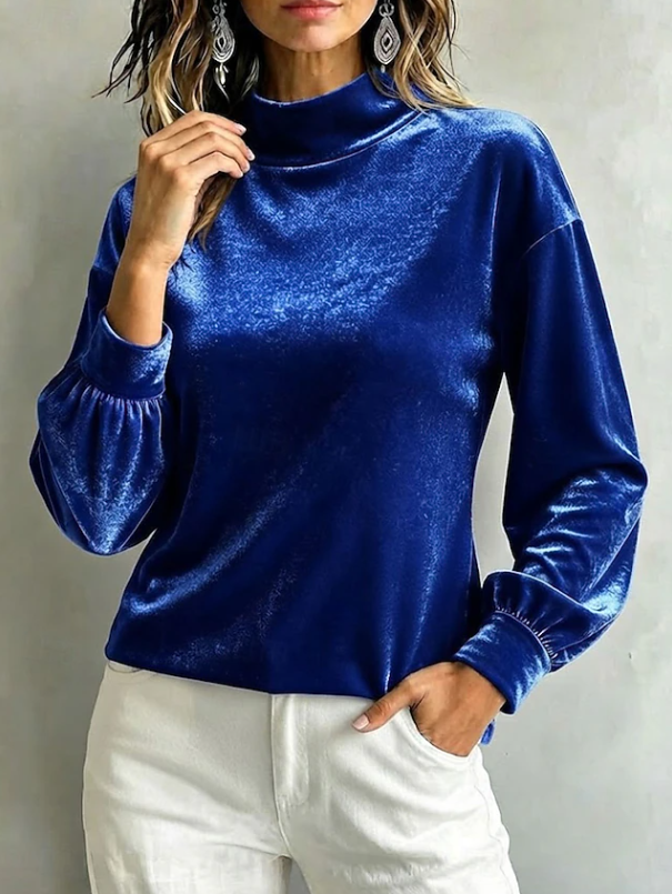 Victoria | Velvet High Neck Blouse