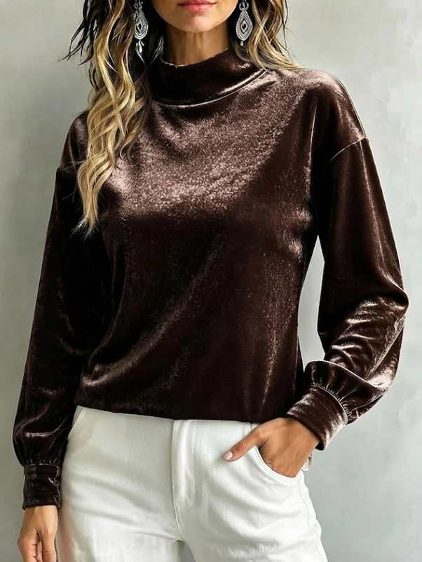 Victoria | Velvet High Neck Blouse