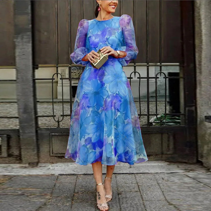 Jenna | Floral Print Wedding Guest Midi Dress