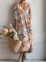 Lindsay | V-Neck Style Long Sleeve Dress