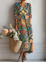 Linda | Stylish V-Neck Aztec Dress