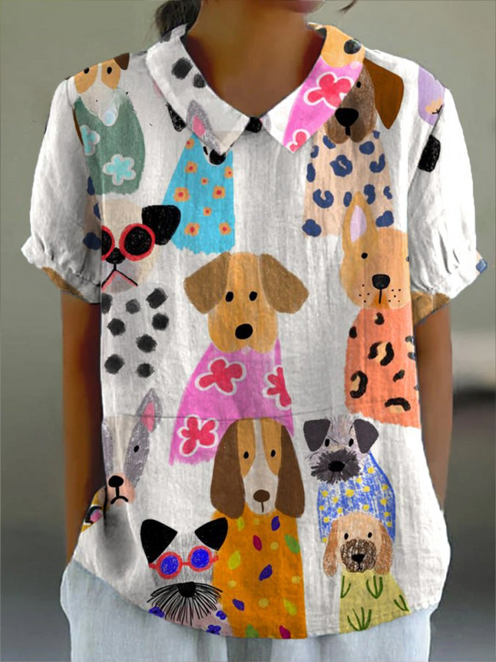 Matilda | Elegant Dog Print Shirt