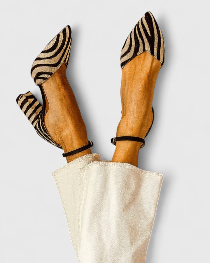 Natalie Elegant Pointed Striped Heels