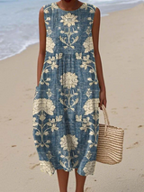 Belle | Classic Boho Sleeveless Midi Dress