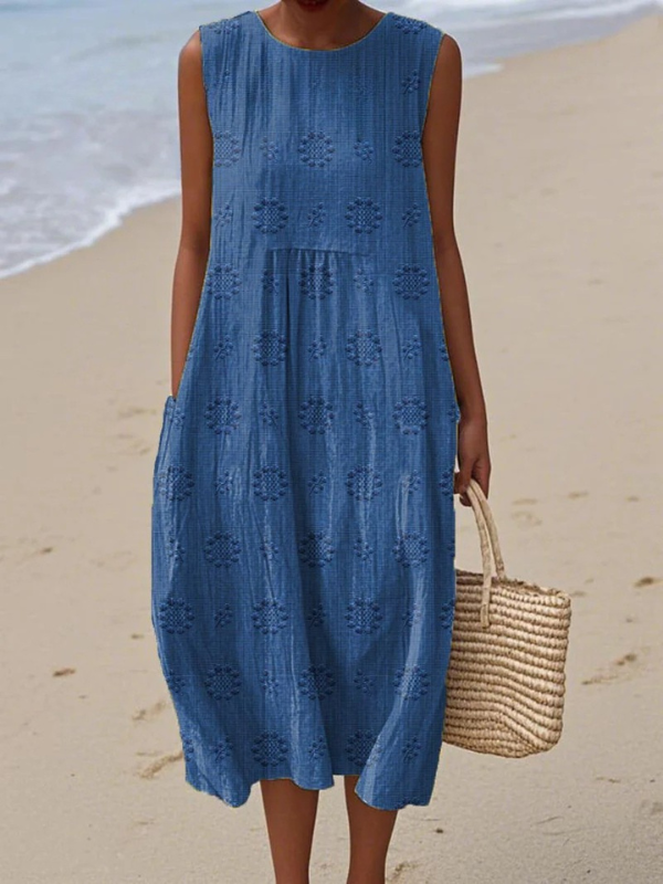 Michelle | Casual Embroidered Midi Dress