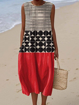 Indiana | Stylish Color Block Midi Dress