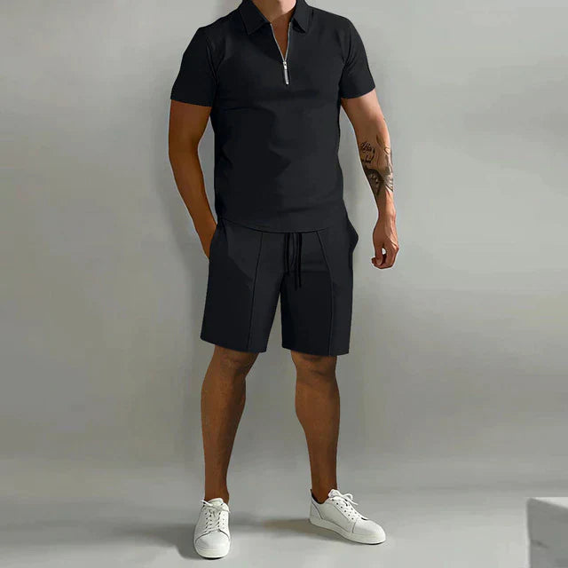 Jacob refined polo and tailored shorts set