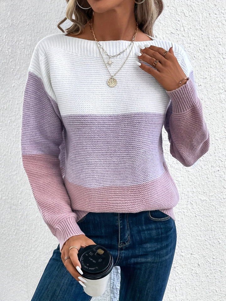 Serena | Color-Blocked Drop-Shoulder Sweater