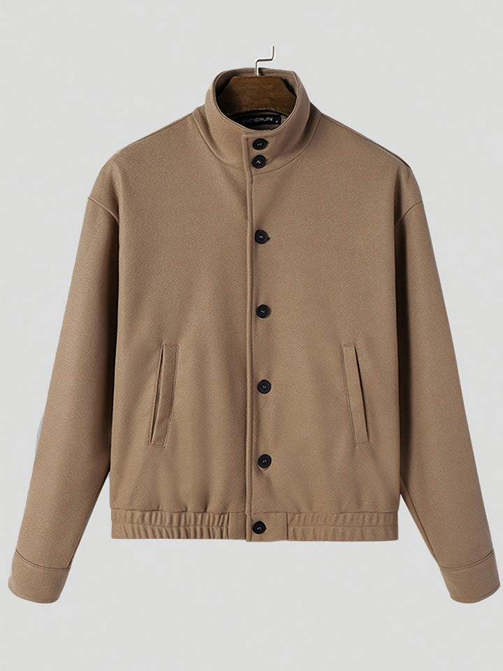 Everett Blake | Refined Button-Front Bomber Jacket