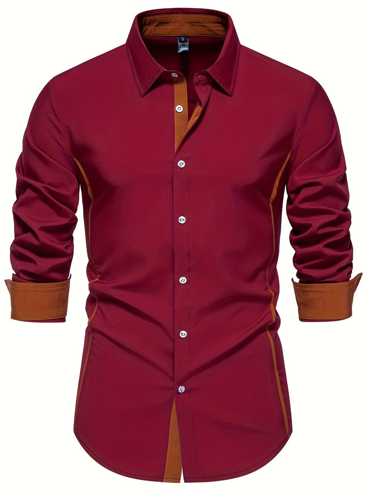 Anthony | Contrast Trim Button-Up Shirt
