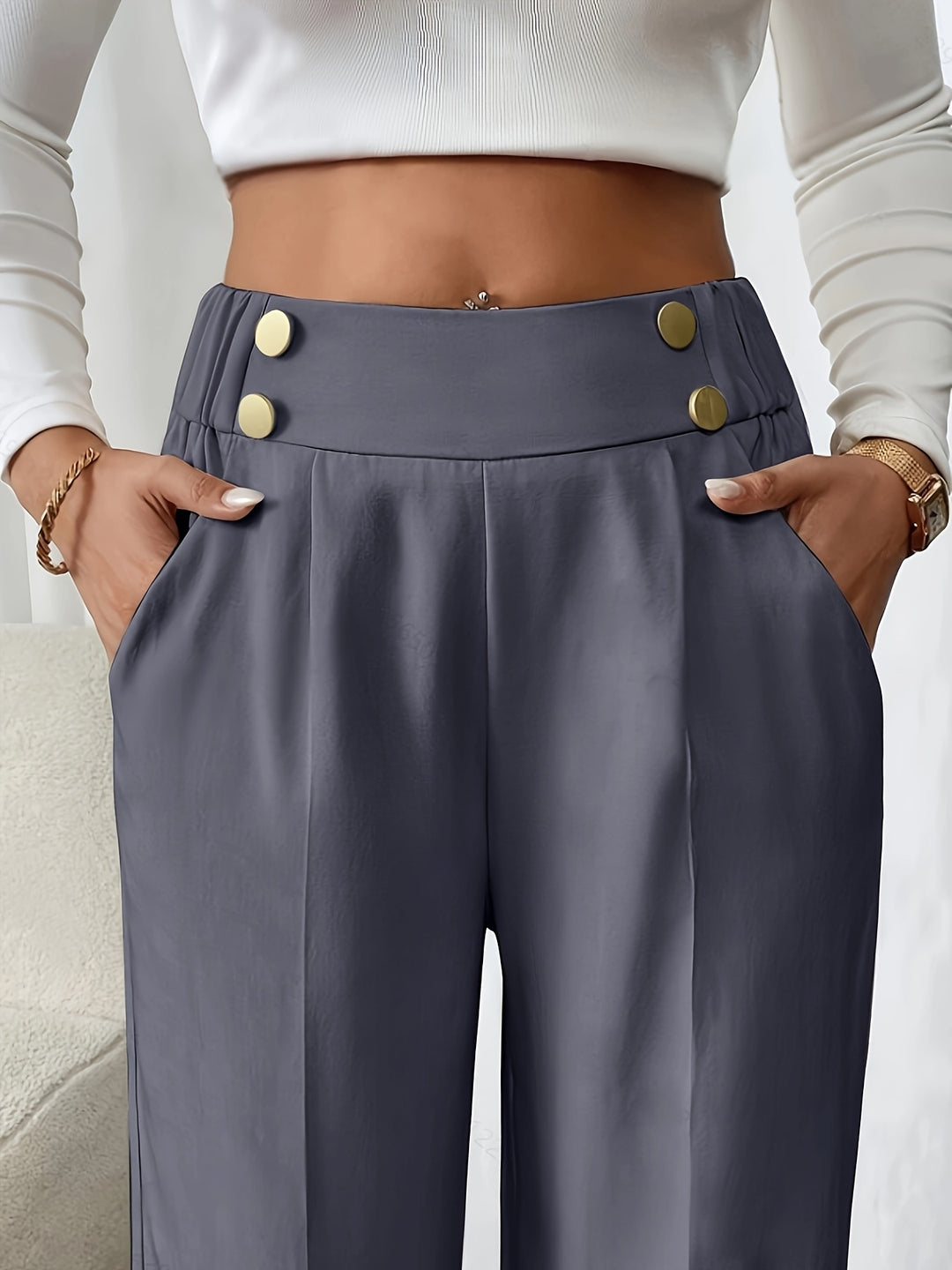 Lydia | Tailored High-Waist Wide-Leg Pants