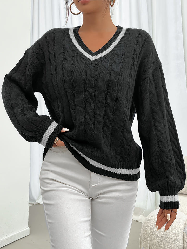 Camryn | Cable-Knit V-Neck Sweater