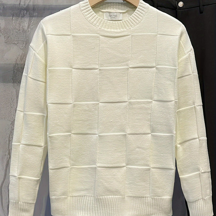 Sullivan | Textured Check Crewneck Sweater