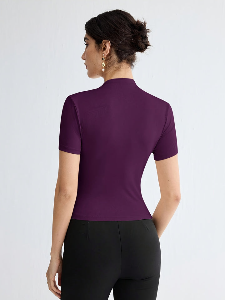Sienna | Mock Neck Short-Sleeve Top