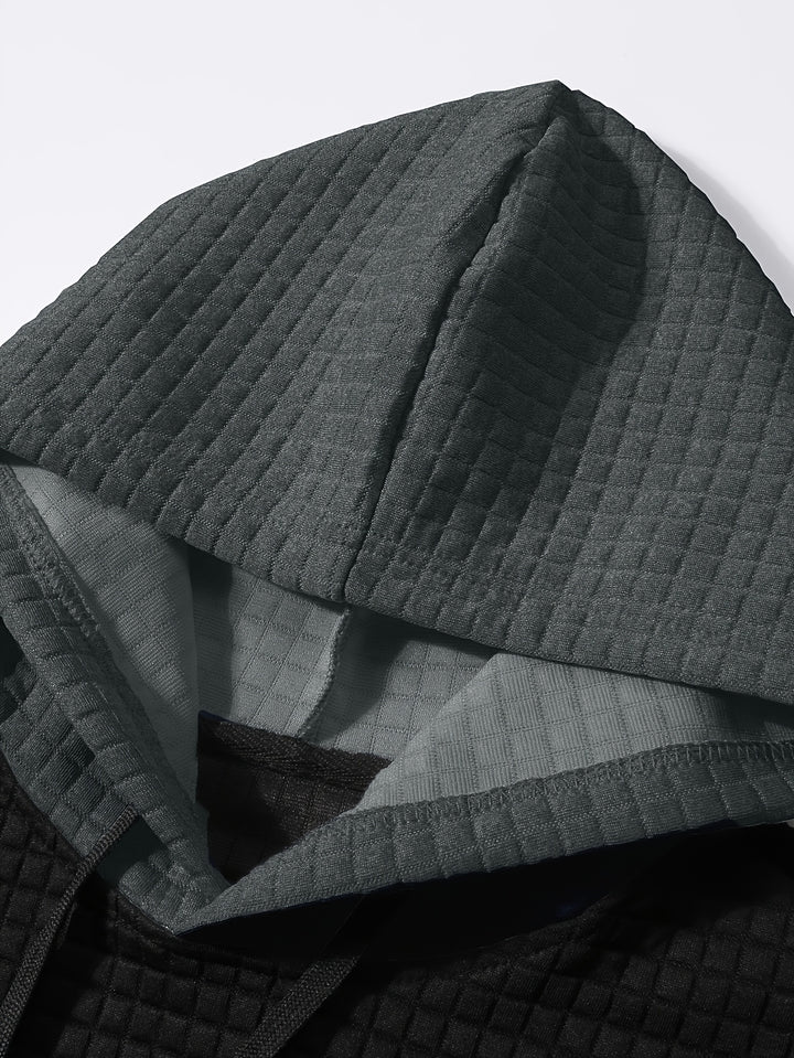 Hayes | Textured Colour-Block Hoodie