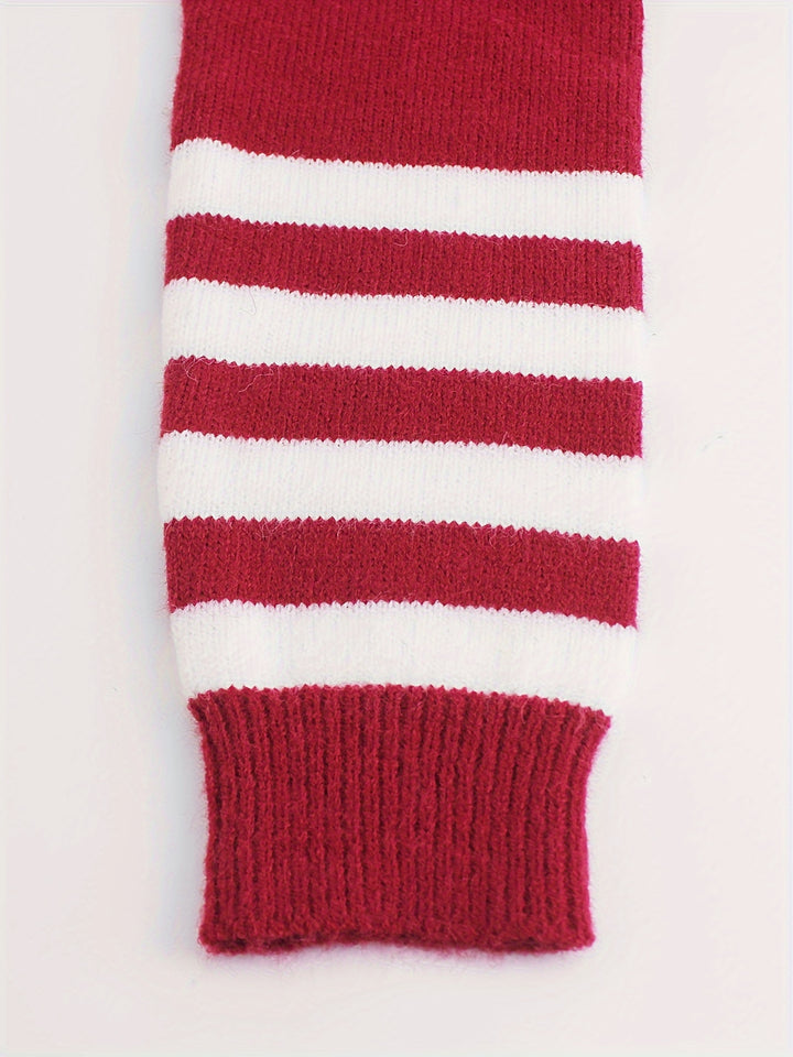 Lydia | Striped-Cuff Ribbed Sweater