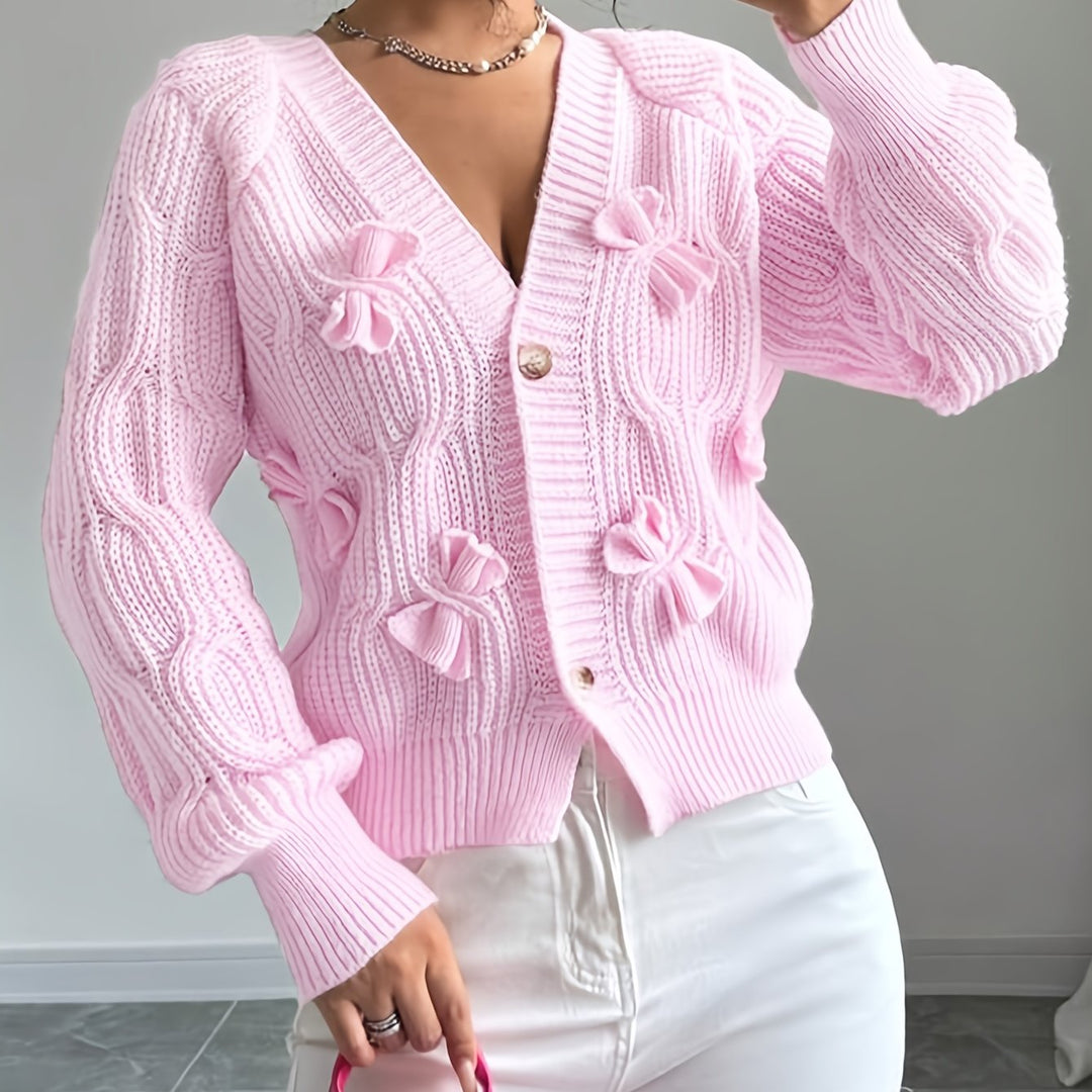 Juniper | Soft Bow-Detail Long Sleeve Cardigan