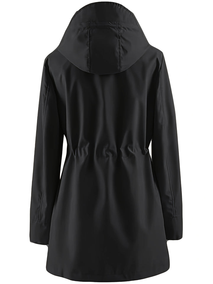 Joyce | Hooded Drawstring Rain Jacket