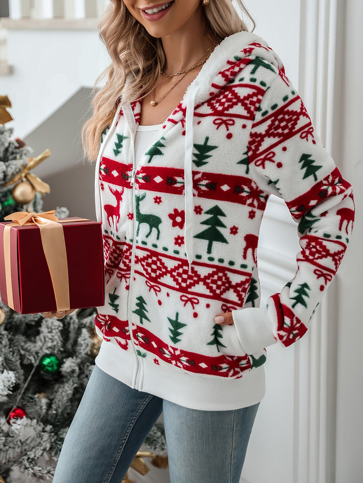 Coraline | Cozy Christmas Hooded Zip Cardigan