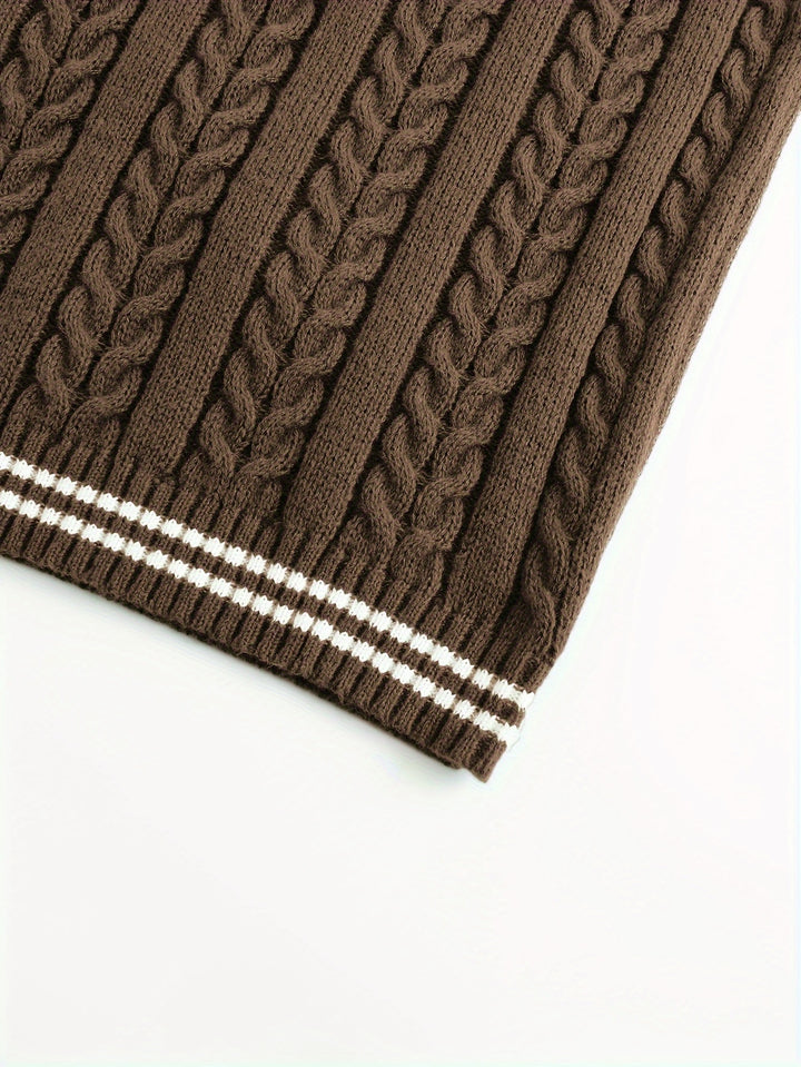 Gideon | Cable-Knit V-Neck Sweater Vest
