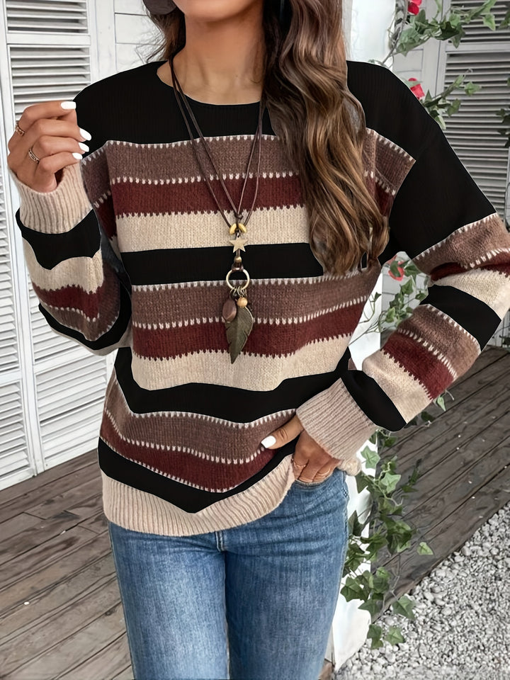 Maren | Cozy Striped Round-Neck Sweater