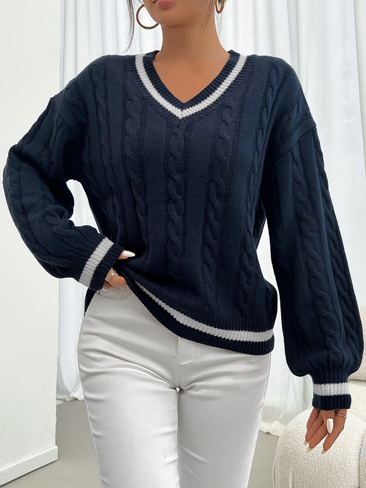 Camryn | Cable-Knit V-Neck Sweater