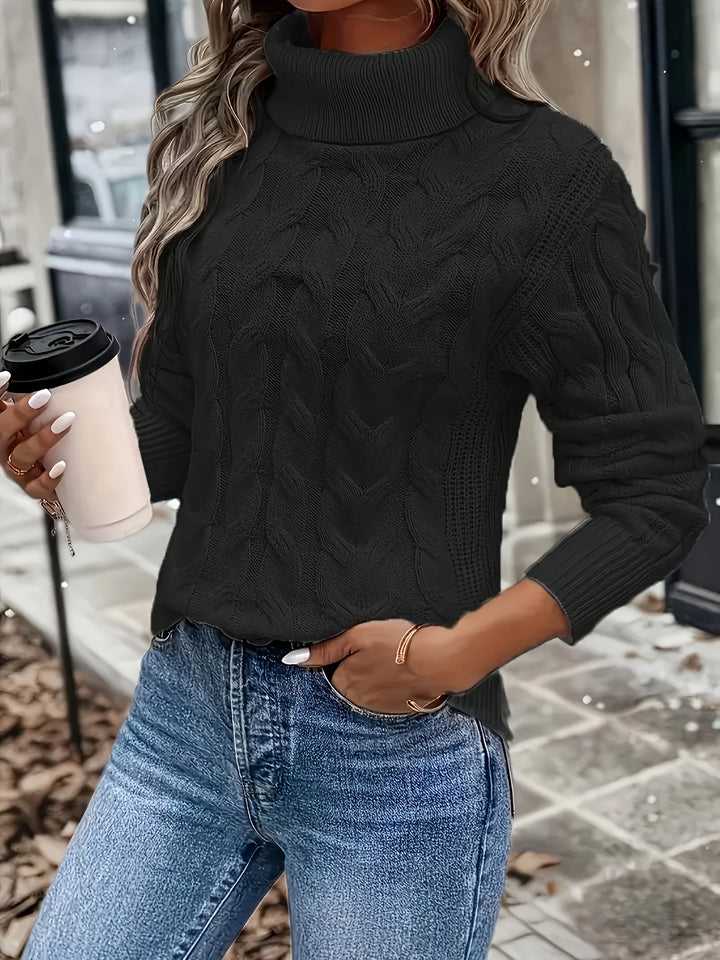 Celeste | Cozy Cable-Knit Turtleneck Sweater