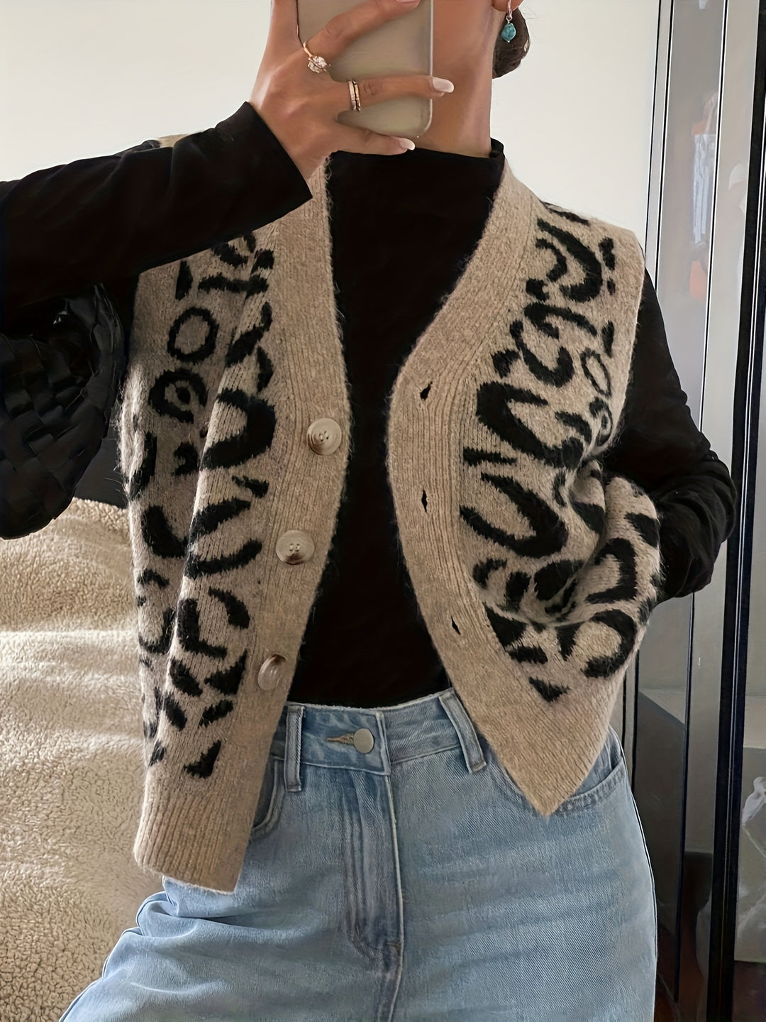 Thea | Patterned Button-Front Vest