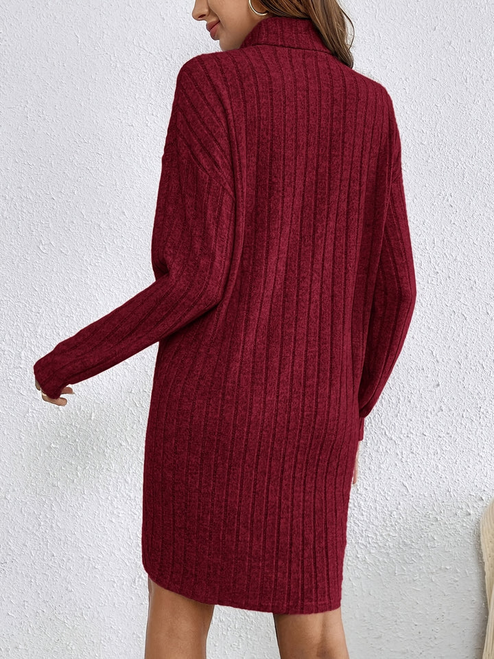 Florence | Ribbed Turtleneck Sweater Dress