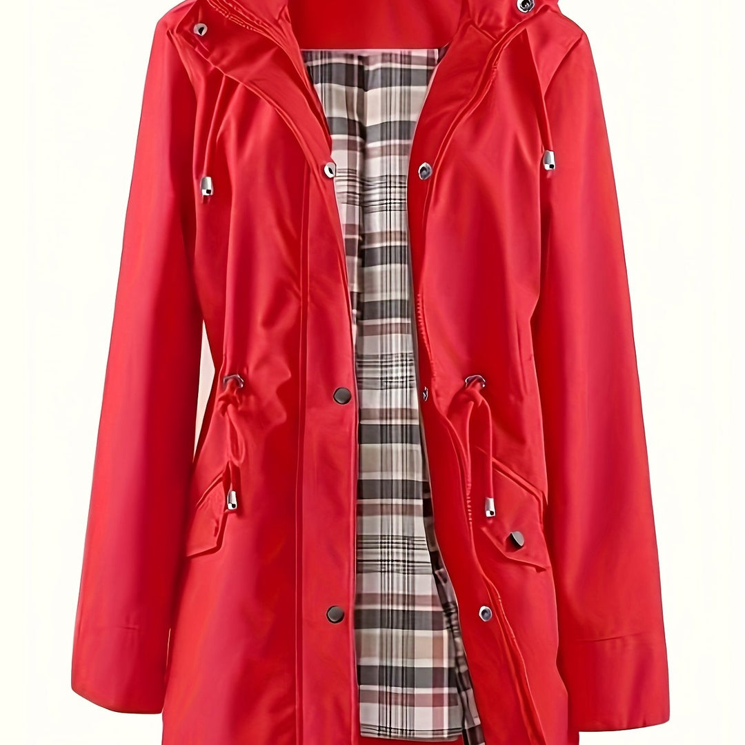 Joyce | Hooded Drawstring Rain Jacket