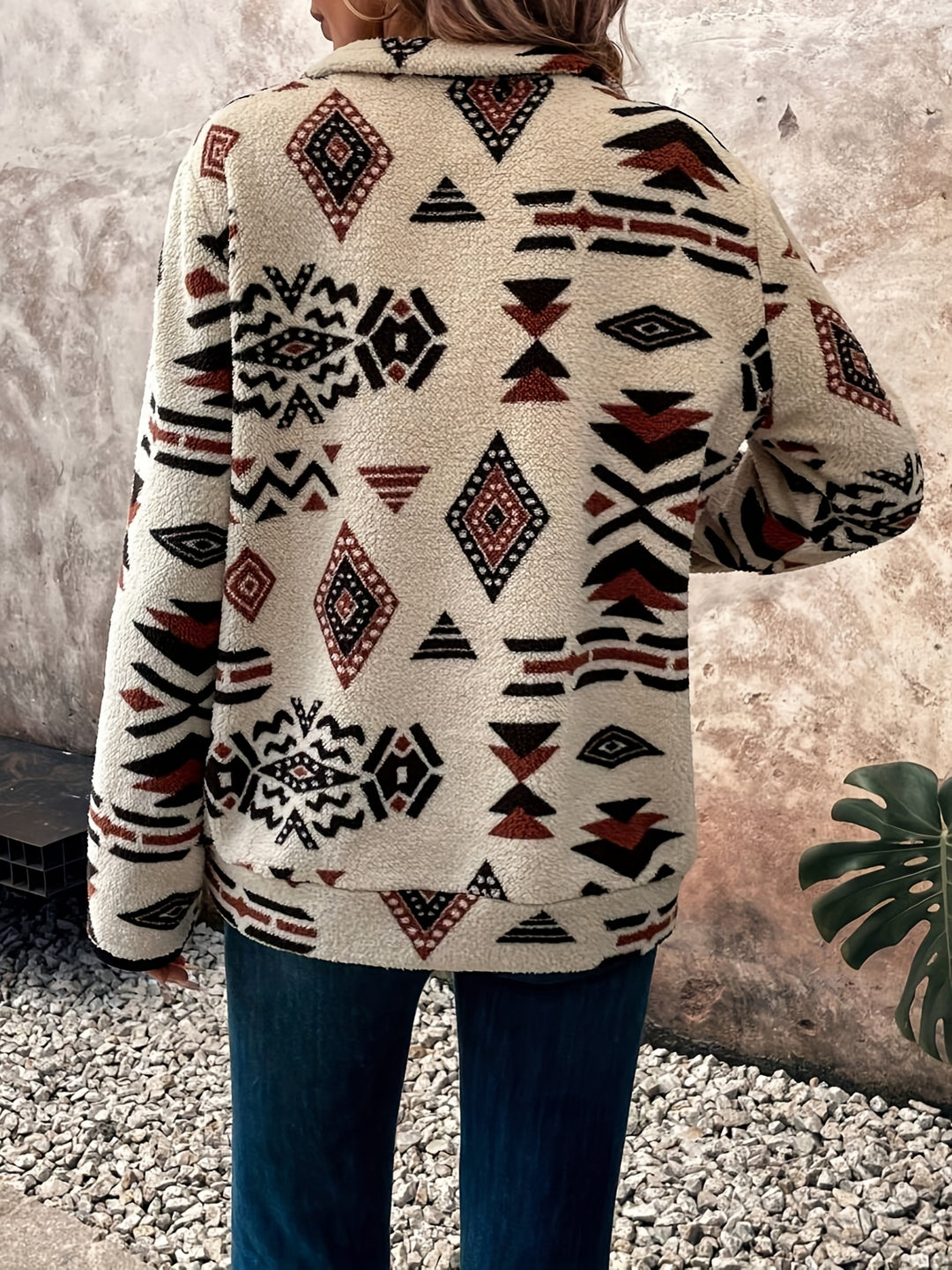 Tabitha | Aztec-Print Quarter-Zip Pullover