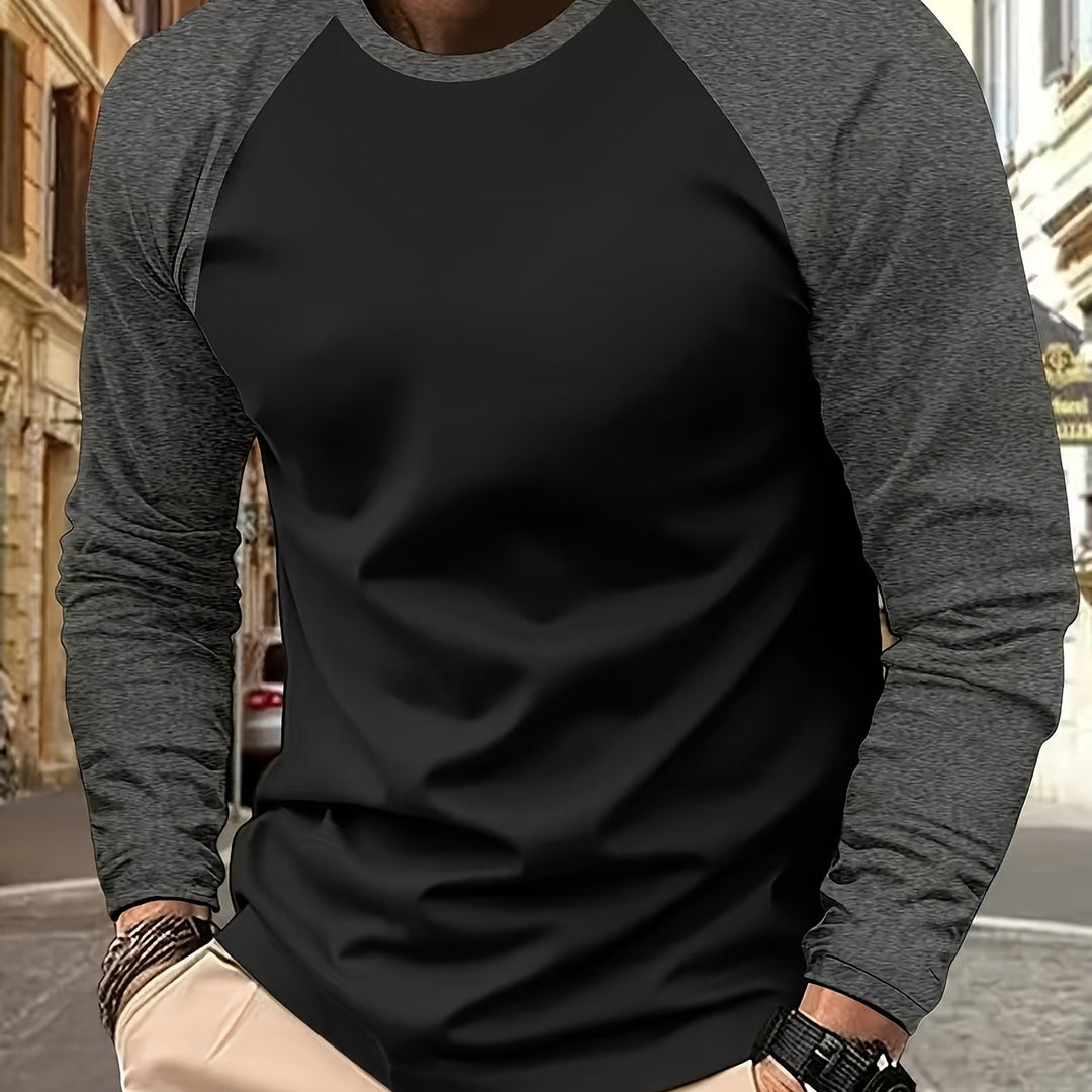 Trevor | Two-Tone Raglan Long-Sleeve Top